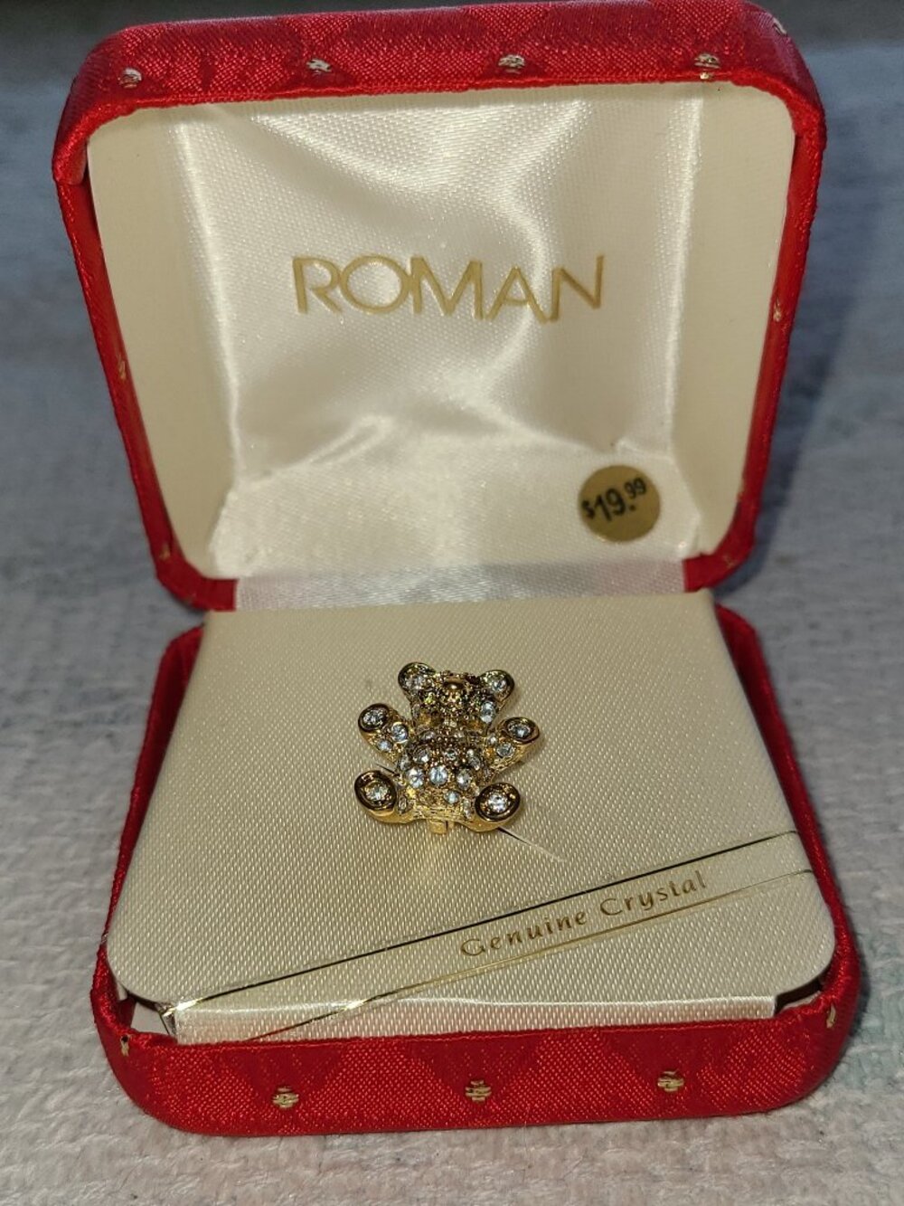 Teddy Bear Genuine Crystal Brooch